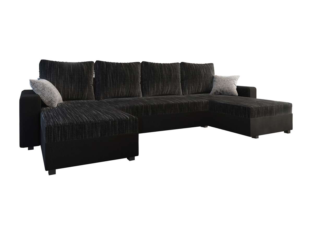 KONDELA Tripolis U L/P rohová sedačka u s rozkladom čierna / sivá KONDELA Tripolis U L/P rohová sedačka u s rozkladom čierna / sivá