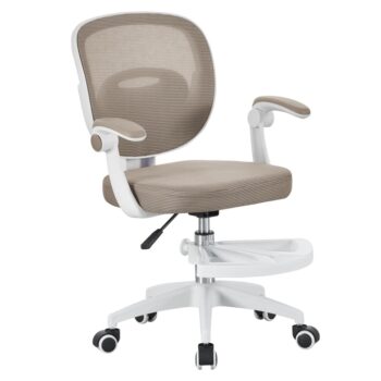 KONDELA Trixi Typ 1 detská stolička s podnožkou béžová / biela