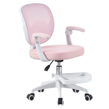 KONDELA Trixi Typ 1 detská stolička s podnožkou ružová / biela