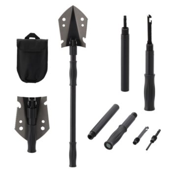 KONDELA Turan Typ 1 multifunkčná skladacia lopata 9v1 čierna