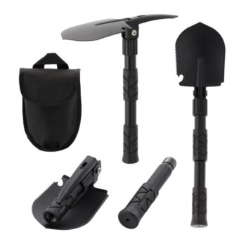 KONDELA Turan Typ 2 multifunkčná skladacia lopata 5v1 čierna