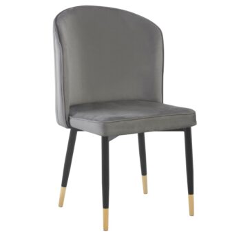 KONDELA Udaja jedálenská stolička sivá (Velvet) / čierna / zlatá