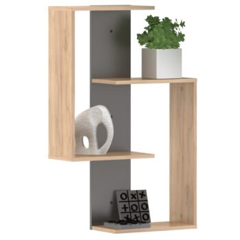 KONDELA Valpa polica dub artisan / grafit