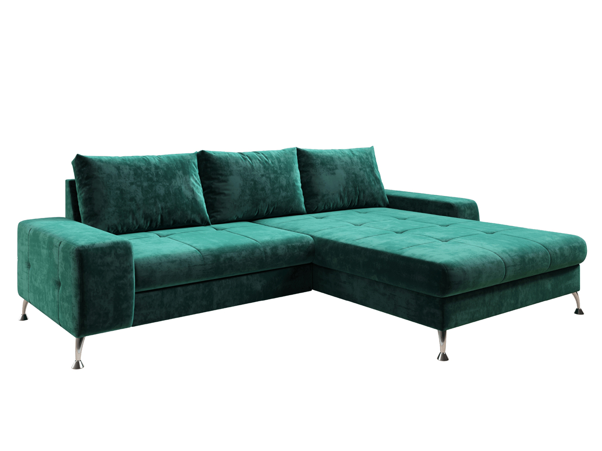 KONDELA Vasat Roh P rohová sedačka s rozkladom a úložným priestorom smaragdová KONDELA Vasat Roh P rohová sedačka s rozkladom a úložným priestorom smaragdová