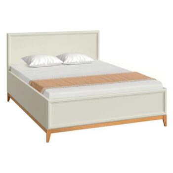 KONDELA Vendy W-16 160 manželská posteľ s roštom kašmmír krémová / dub