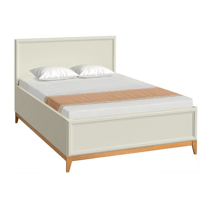 KONDELA Vendy W-17 140 manželská posteľ s roštom kašmmír krémová / dub KONDELA Vendy W-17 140 manželská posteľ s roštom kašmmír krémová / dub