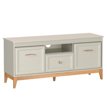 KONDELA Vendy W-9 tv stolík kašmír krémová / dub