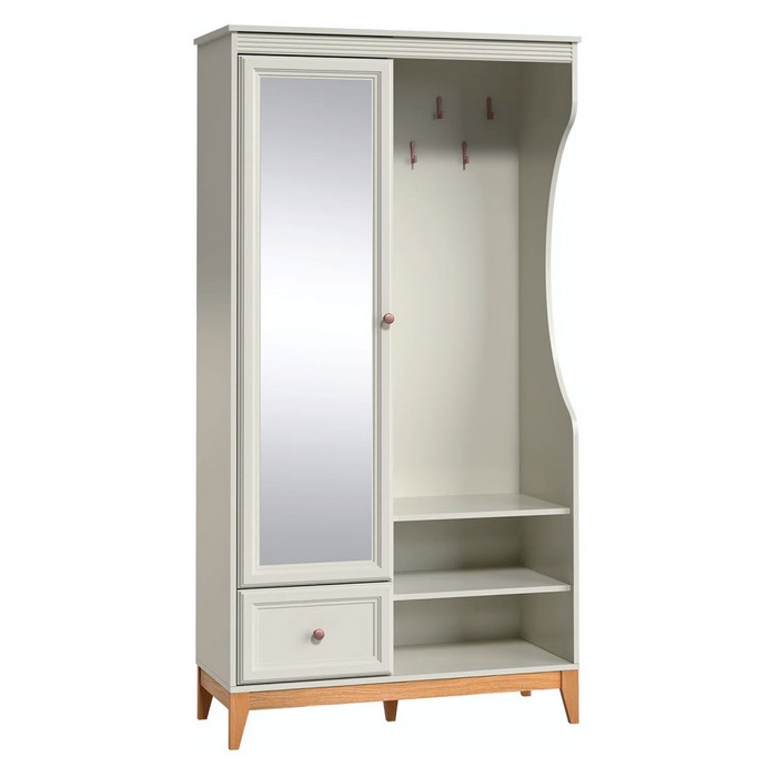 KONDELA Vendy W predsieň kašmír krémová / dub KONDELA Vendy W predsieň kašmír krémová / dub