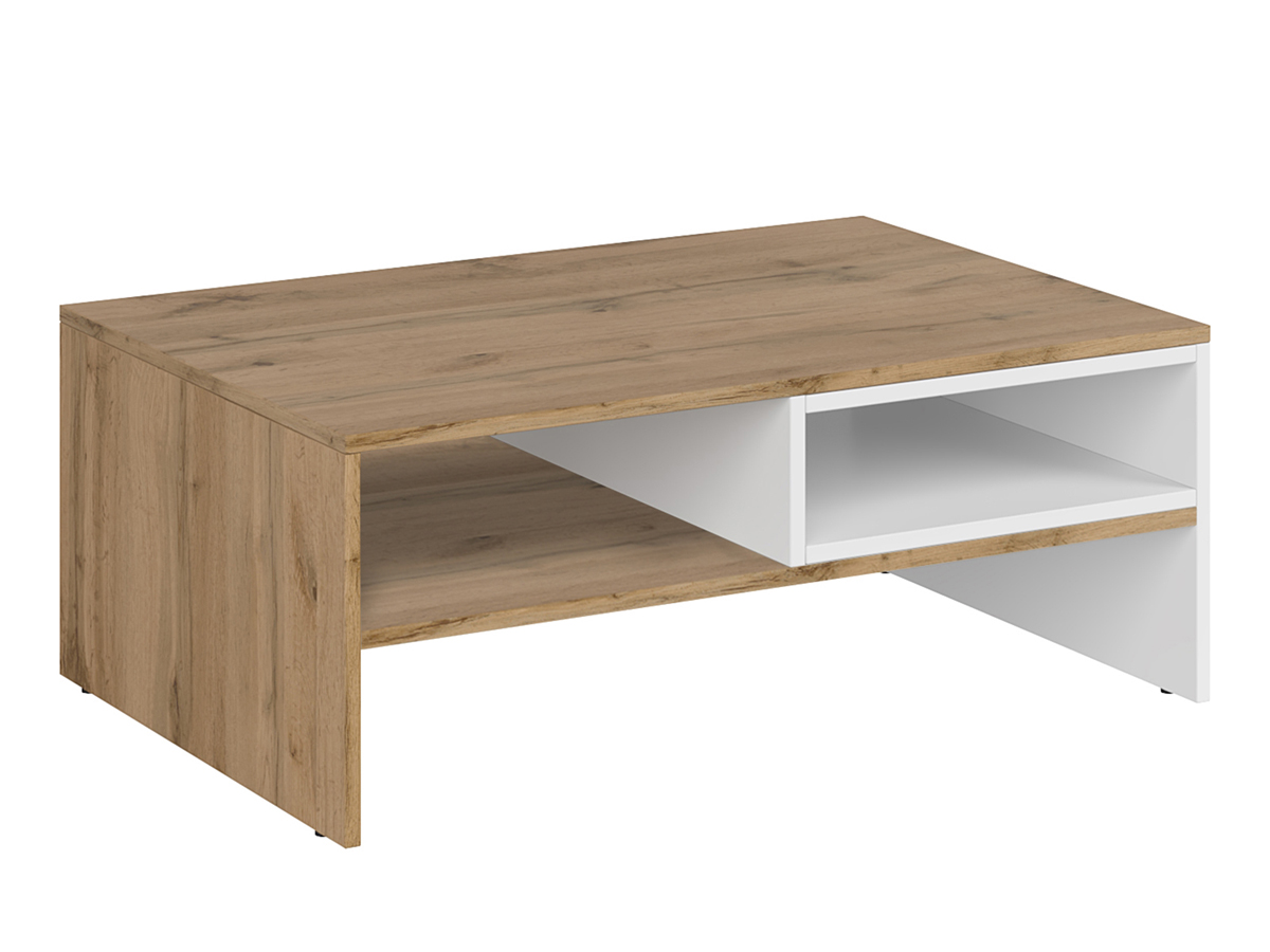 KONDELA Vilgo 90 konferenčný stolík biela / dub wotan KONDELA Vilgo 90 konferenčný stolík biela / dub wotan