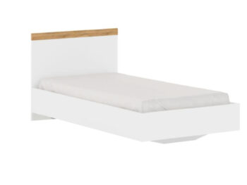 KONDELA Vilgo 90 posteľový rám biela / dub wotan