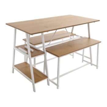 KONDELA Zafar 1+2 jedálenský set dub / biela