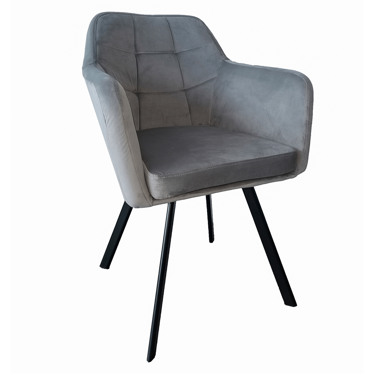 KONDELA Zeron New jedálenské kreslo sivá (Velvet) / čierna KONDELA Zeron New jedálenské kreslo sivá (Velvet) / čierna