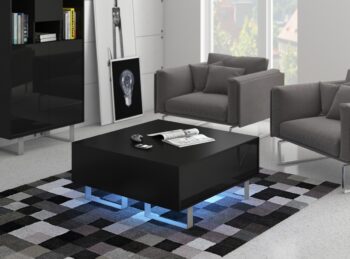 MEBLOCROSS King KIN-08 konferenčný stolík čierna / čierny lesk