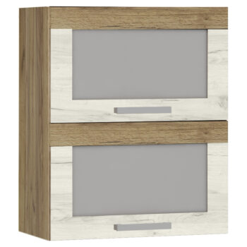 MEBLOCROSS Milo W60PZ horná kuchynská skrinka craft biely / craft zlatý