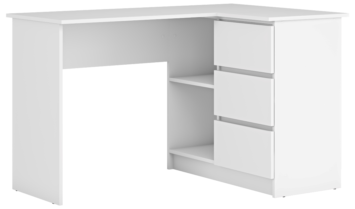 NABBI Afors rohový pc stolík biela NABBI Afors rohový pc stolík biela