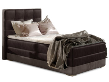 NABBI Alessandra 90 P čalúnená jednolôžková posteľ tmavohnedá / hnedá