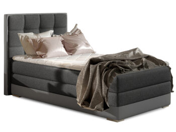 NABBI Alessandra 90 P čalúnená jednolôžková posteľ tmavosivá / sivá