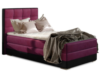NABBI Alessandra 90 P čalúnená jednolôžková posteľ vínová / čierna