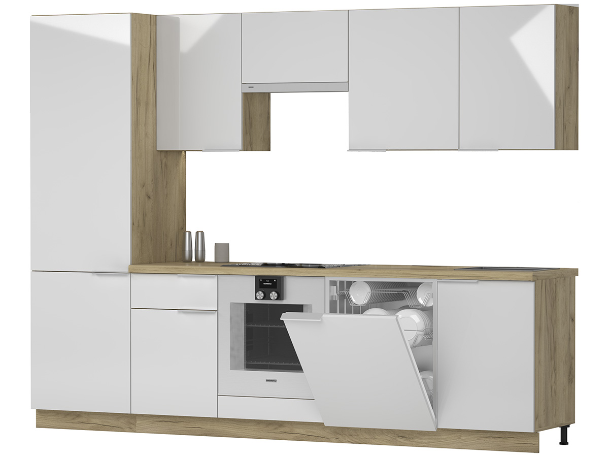 NABBI Bahran 280 kuchyňa craft zlatý / biely lesk NABBI Bahran 280 kuchyňa craft zlatý / biely lesk