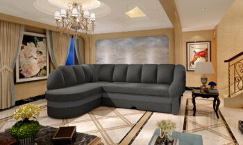 NABBI Belluno L rohová sedačka s rozkladom a úložným priestorom tmavosivá / sivá