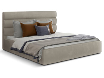 NABBI Casos 200 čalúnená manželská posteľ s roštom krémová