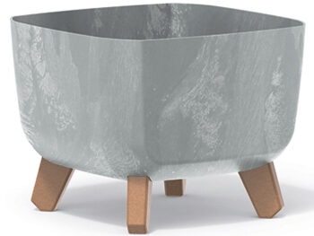 NABBI DGQL240E plastový kvetináč na nožičkách 24 cm sivý betón