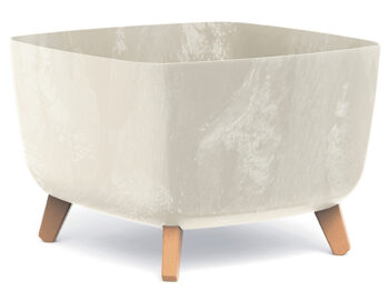 NABBI DGQL400E plastový kvetináč na nožičkách 39 cm krémová