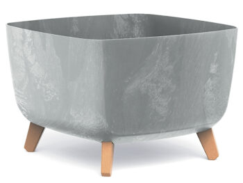 NABBI DGQL400E plastový kvetináč na nožičkách 39 cm sivý betón