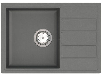 NABBI Eden ENB 02-62 granitový kuchynský drez so sifónom 61x43,5 cm tmavosivá