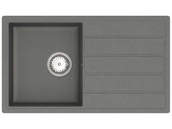 NABBI Eden ENB 02-76 granitový kuchynský drez so sifónom 75,5x43,5 cm tmavosivá