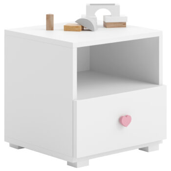 NABBI Enos nočný stolík biela / ružová