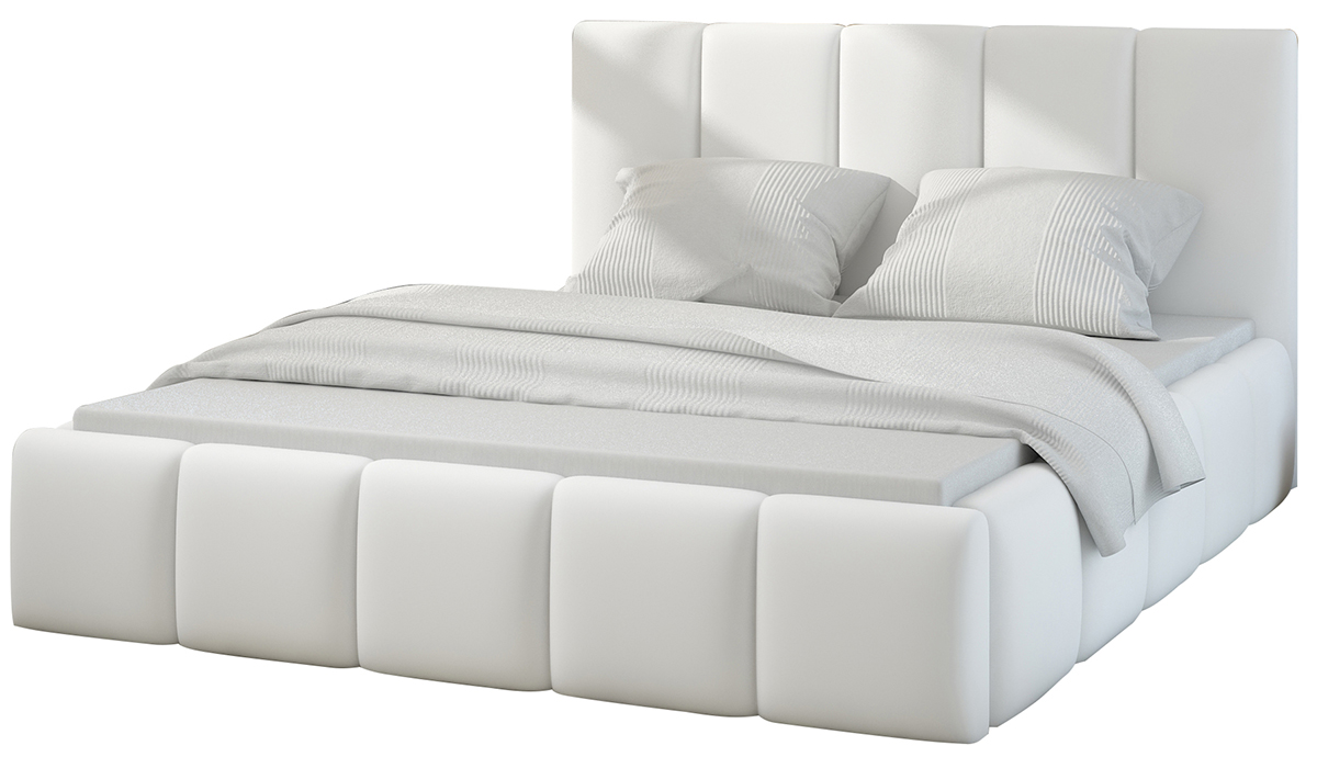 NABBI Evora 140 čalúnená manželská posteľ s roštom biela NABBI Evora 140 čalúnená manželská posteľ s roštom biela