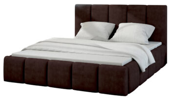 NABBI Evora 140 čalúnená manželská posteľ s roštom tmavohnedá (Jasmine 29)