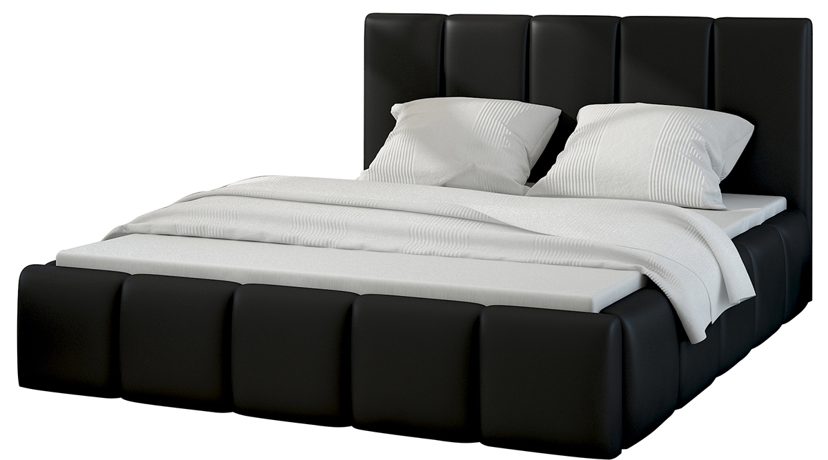 NABBI Evora 160 čalúnená manželská posteľ s roštom čierna (Soft 11) NABBI Evora 160 čalúnená manželská posteľ s roštom čierna (Soft 11)