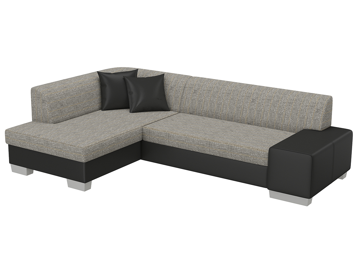 NABBI Ferol L rohová sedačka s rozkladom a úložným priestorom sivá (Berlin 01) / čierna (Soft 11) NABBI Ferol L rohová sedačka s rozkladom a úložným priestorom sivá (Berlin 01) / čierna (Soft 11)