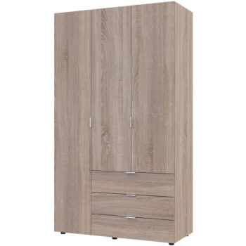 NABBI Gores trojdverová šatníková skriňa so zásuvkami dub sonoma