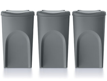 NABBI IKWB35S3 odpadkový kôš na triedený odpad (3 ks) 35 l sivý kameň