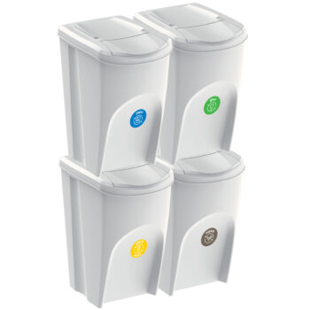 NABBI IKWB35S4 odpadkový kôš na triedený odpad (4 ks) 35 l popolavá