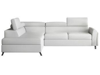 NABBI Korense L rohová sedačka s rozkladom a úložným priestorom biela