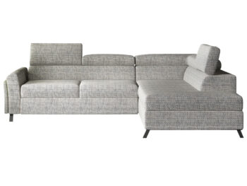 NABBI Korense P rohová sedačka s rozkladom a úložným priestorom sivá (Berlin 01)