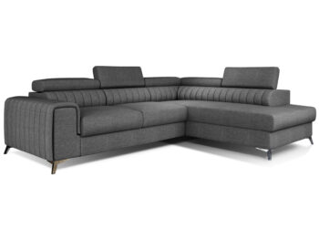 NABBI Lacante P rohová sedačka s rozkladom a úložným priestorom sivá