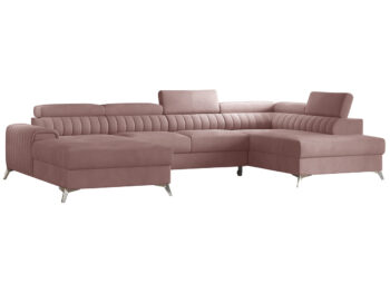 NABBI Lignan U P rohová sedačka u s rozkladom a úložným priestorom tmavoružová