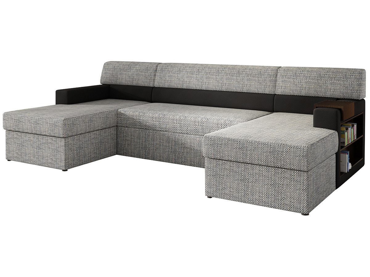 NABBI Matosino P rohová sedačka u s rozkladom a úložným priestorom sivá (Berlin 01) / čierna (Soft 11) NABBI Matosino P rohová sedačka u s rozkladom a úložným priestorom sivá (Berlin 01) / čierna (Soft 11)