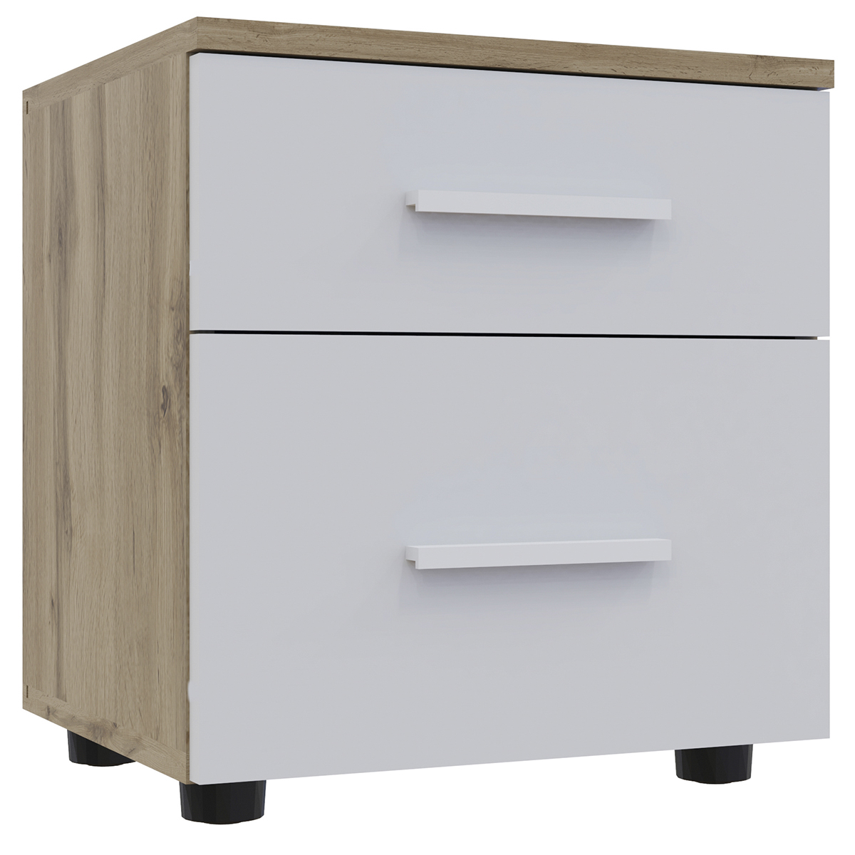 NABBI Melato nočný stolík dub tahoe / biela NABBI Melato nočný stolík dub tahoe / biela