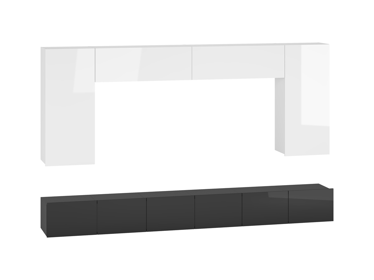 NABBI Mellby 300 obývacia stena sivá / biela NABBI Mellby 300 obývacia stena sivá / biela