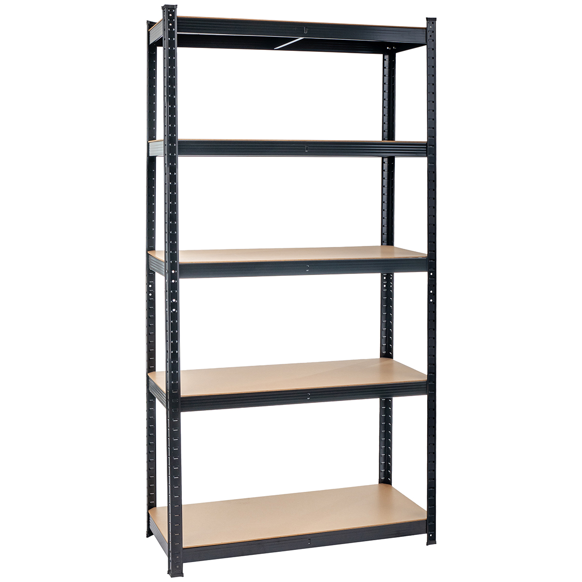 NABBI NB-RMP175 kovový policový regál s mdf policami čierna NABBI NB-RMP175 kovový policový regál s mdf policami čierna