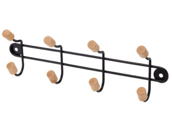 NABBI Nino vešiak na stenu čierna / bambus