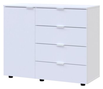 NABBI Nosen C1 jednodverová komoda so zásuvkami biela