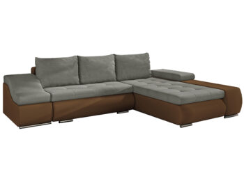 NABBI Oristano P rohová sedačka s rozkladom a úložným priestorom béžová / hnedá