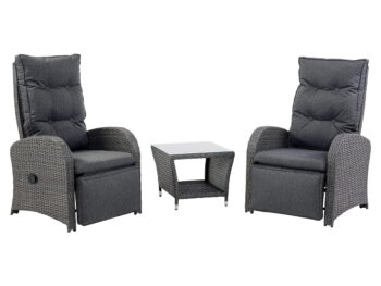 NABBI Salton záhradný set z umelého ratanu sivá